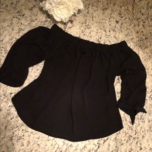 Off the shoulder black blouse